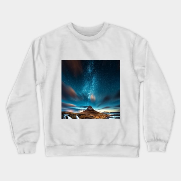 SCENERY 55 - Magical Milky Way Galaxy Night Sky Crewneck Sweatshirt by artvoria